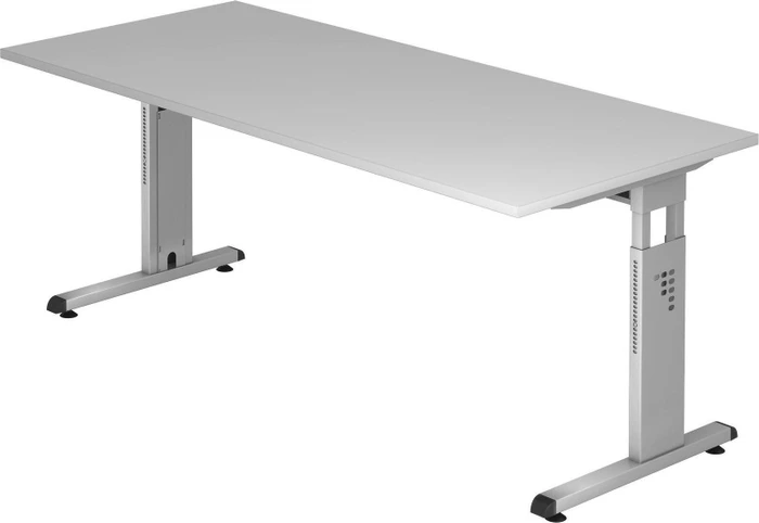 Hammerbacher Ergonomic O-Serie OS19/5 Schreibtisch 180x80cm grau/silber