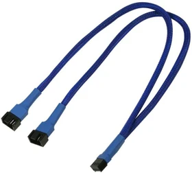 Nanoxia 4-Pin auf 2x 4-Pin Verteiler, sleeved, 30cm, blau (NX34A30B)