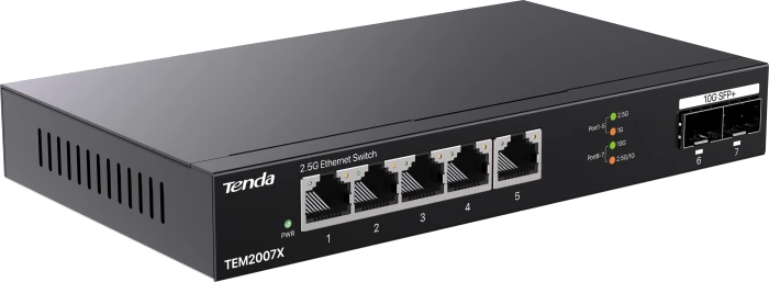 Tenda TEM2000 Desktop 2.5G Switch, 5x RJ-45, 2x SFP+