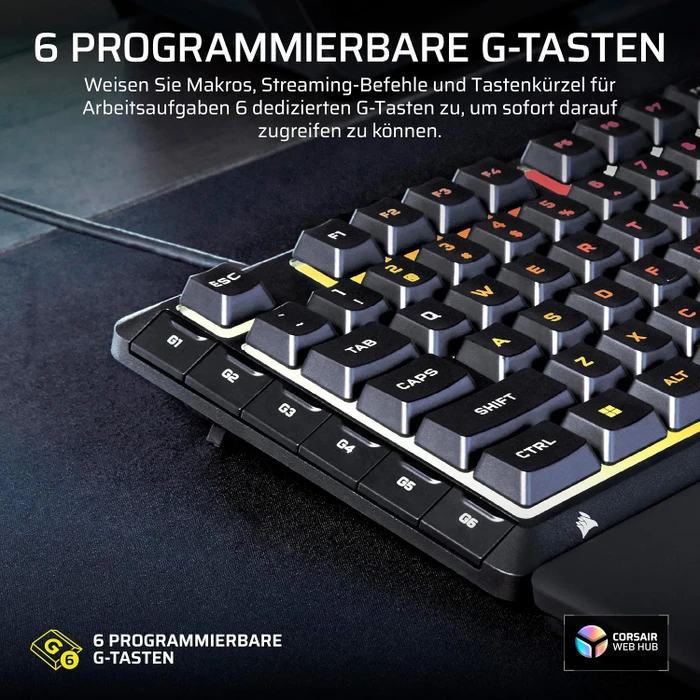 Corsair SKIFF 100 PLUS, schwarz, LEDs RGB, USB, DE