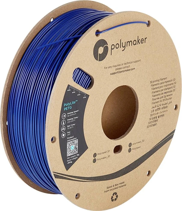 Polymaker PolyLite PETG, blau, Spule, 2.85mm, 1.00kg