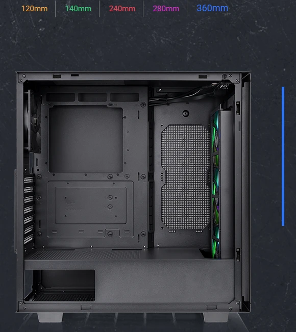 Thermaltake V350 TG ARGB Air, schwarz, Glasfenster