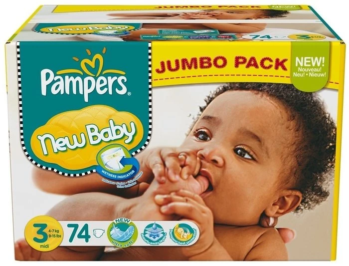 Pampers Premium Protection New Baby Gr.3 Einwegwindel, 4-7kg, 74 Stück