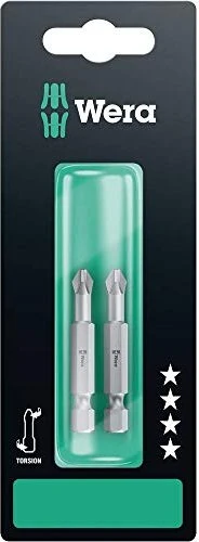 Wera 851/4 TZ SB Kreuzschlitz Bit 1/4", PH1x50mm, 2 Stück