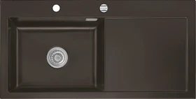 systemceram Mera 100 SL F Einbau Becken links mit Ablauffernbedienung siena