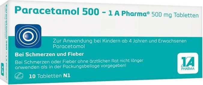 1A Pharma Paracetamol 500 Tabletten, 10 Stück