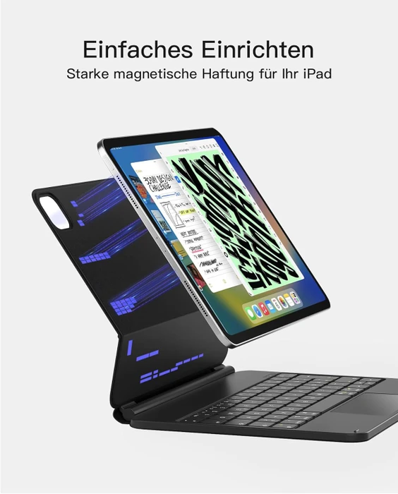 Inateck Magnetische Tastaturhülle für iPad Air 6 11"/iPad Air 5/iPad Pro 11", schwarz, DE