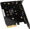 Akasa M.2 PCIe and M.2 SATA SSD adapter card with RGB LED light and heatsink Vorschaubild
