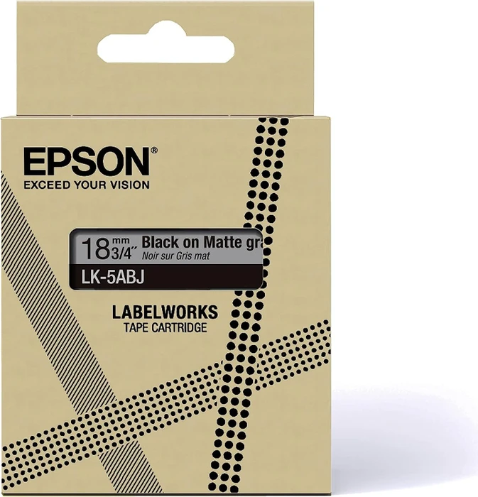 Epson LK-5ABJ Beschriftungsband, 18mm, schwarz/mattgrau