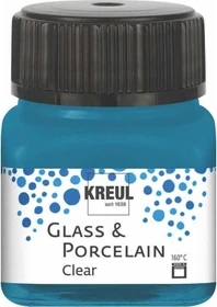 Kreul Glass & Porcelain Clear Malfarbe, cyanblau, 20ml