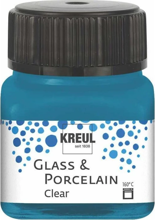 Kreul Glass & Porcelain Clear Malfarbe, cyanblau, 20ml