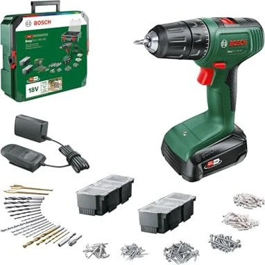 Bosch DIY EasyDrill 18V-40 Systembox Akku-Bohrschrauber inkl. Koffer + Akku 1.5Ah + Zubehör
