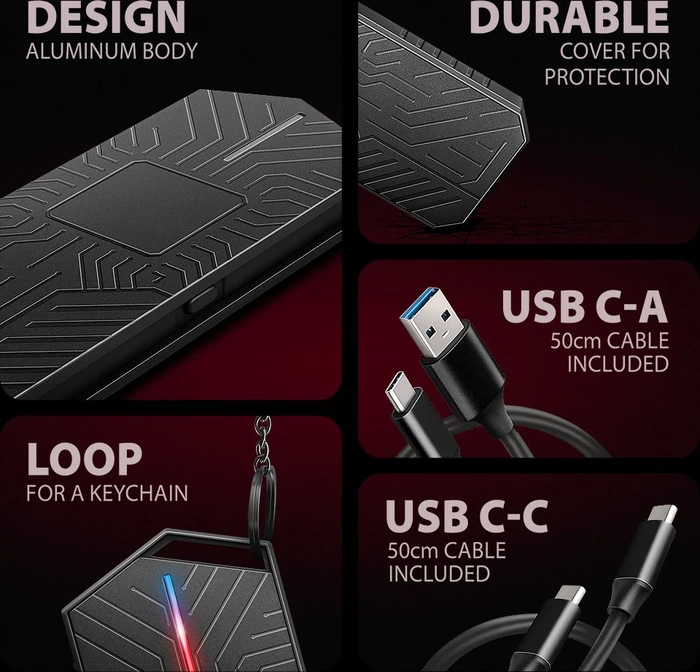 Axagon M.2 Festplattengehäuse, M.2 PCIe, Game Box, USB-C 3.1