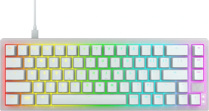 Cherry Xtrfy K5V2 Compact, Transparent White, LEDs RGB, hot-swap, MX2A RGB RED, USB, DE