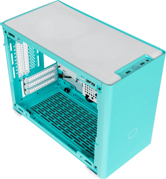 Cooler Master MasterBox NR200P Color Edition Caribbean Blue, Glasfenster, Mini-ITX