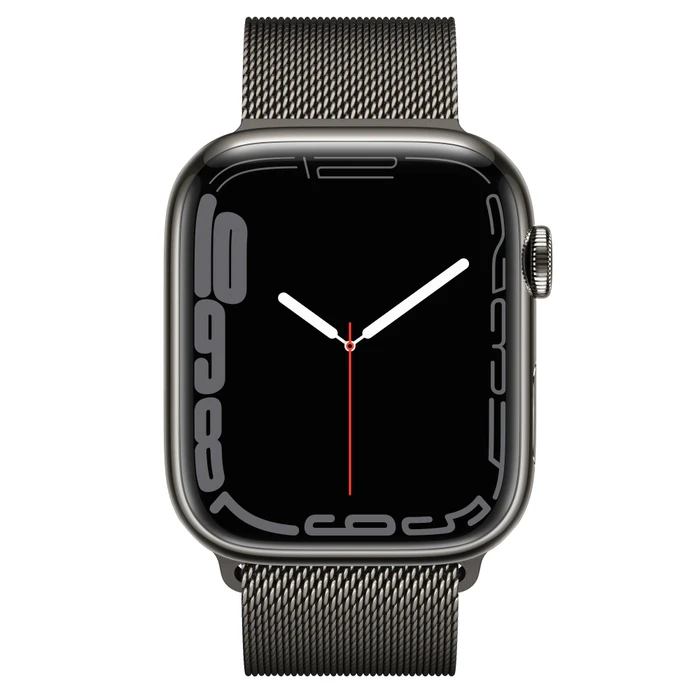 Apple Watch Series 7 (GPS + Cellular) 45mm Edelstahl graphit mit Milanaise-Armband graphit