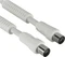 Hama Antennen-Kabel, Koax-Stecker - Koax-Kupplung, 90dB, 3m, weiß Vorschaubild