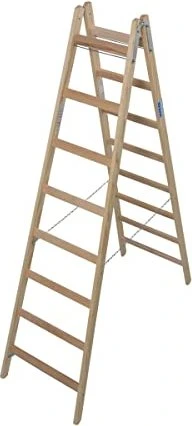 Krause Stabilo Professional Holz-Sprosse 2-tlg. Stehleiter, 2x 8 Stufen
