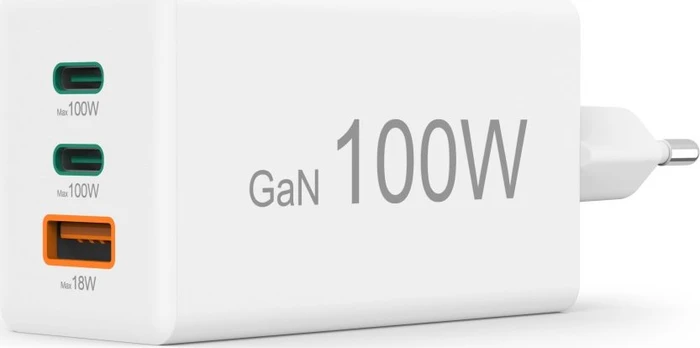 Hama GaN Schnellladegerät, USB-C/USB-A, 2x USB-C + 1x USB-A, 100W, weiß