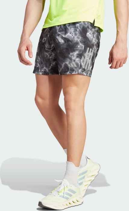 adidas Own The Run Allover Print Laufhose kurz white/black/grey six (Herren)