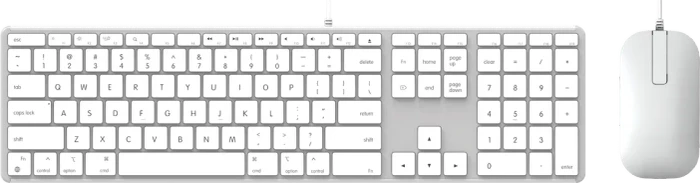 ZAGG Wired Combo, Tastatur & Maus für macOs und iPadOS, weiß/silber, USB-C, DE