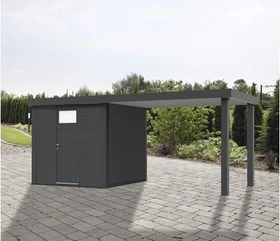 Telluria Classico 2424 Gerätehaus inkl. Anbau 2.84m rechts anthrazit