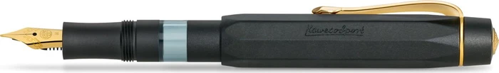 Kaweco Piston Sport AL Starter Set mit Tinte black/gold, rechte Hand, fein