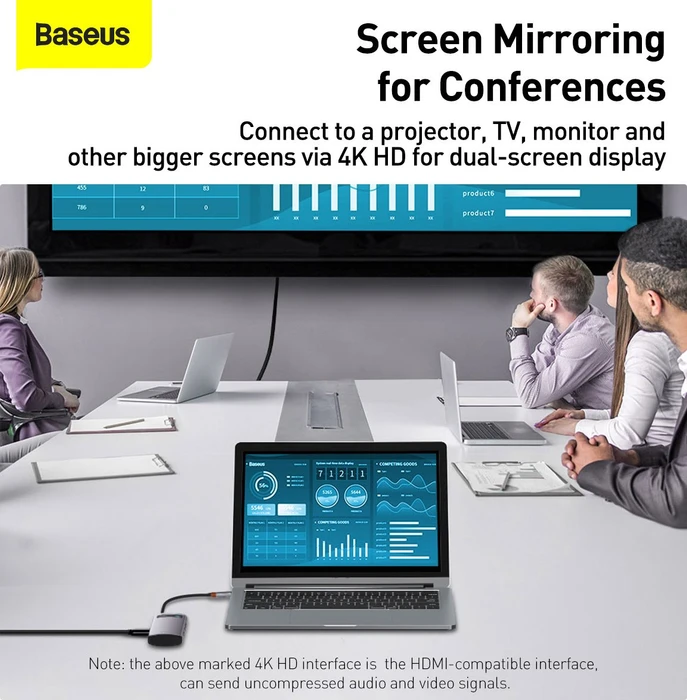 Baseus Metal Gleam 5-in-1 Hub, USB-C 3.0 [Stecker]