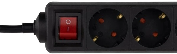 REV Ritter Tisch-Steckdosenleiste mit Schalter, 6-fach, 1.4m, schwarz