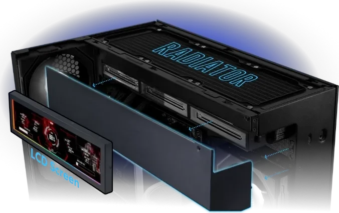Lian Li O11 Vision-M Digital, schwarz, Glasfenster