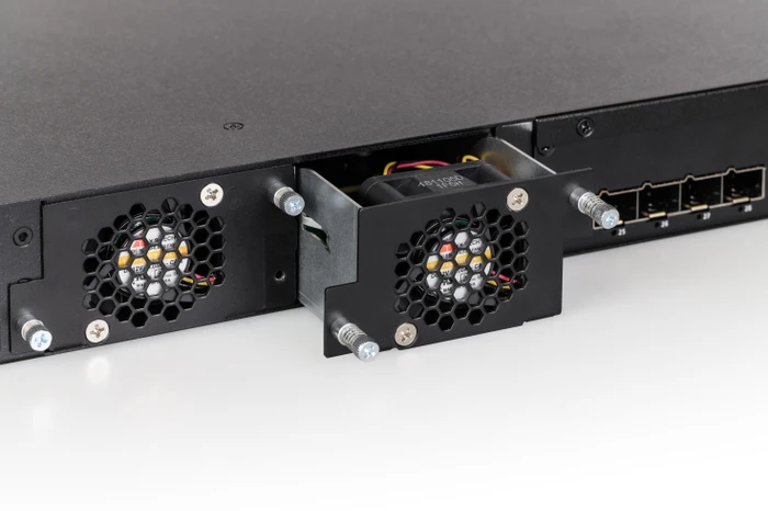 Lancom XS-61 Aggregation Switch Rackmount 10G Managed Stacking Switch, 16x SFP+, 4x RJ-45/SFP+, 4x SFP28, 4x SFP-DD, 2x QSFP+