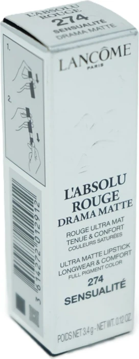 Lancôme L'Absolu Rouge Drama Matte Lippenstift 274 sensualité, 3.4g