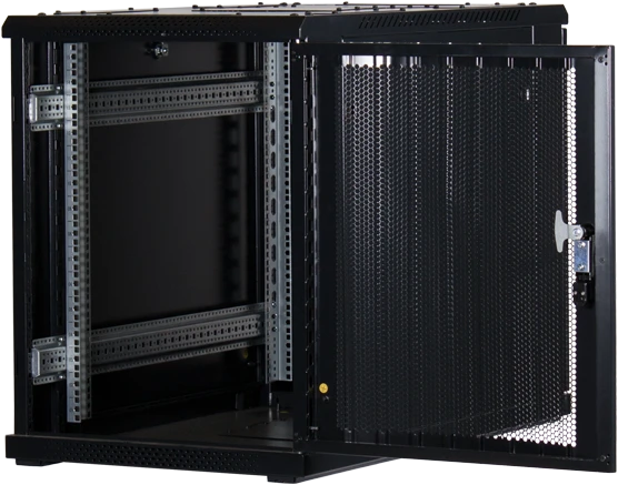 Rockstable 19" Serverschrank 15HE, Gitternetztür, IP2X, schwarz, 1000mm tief