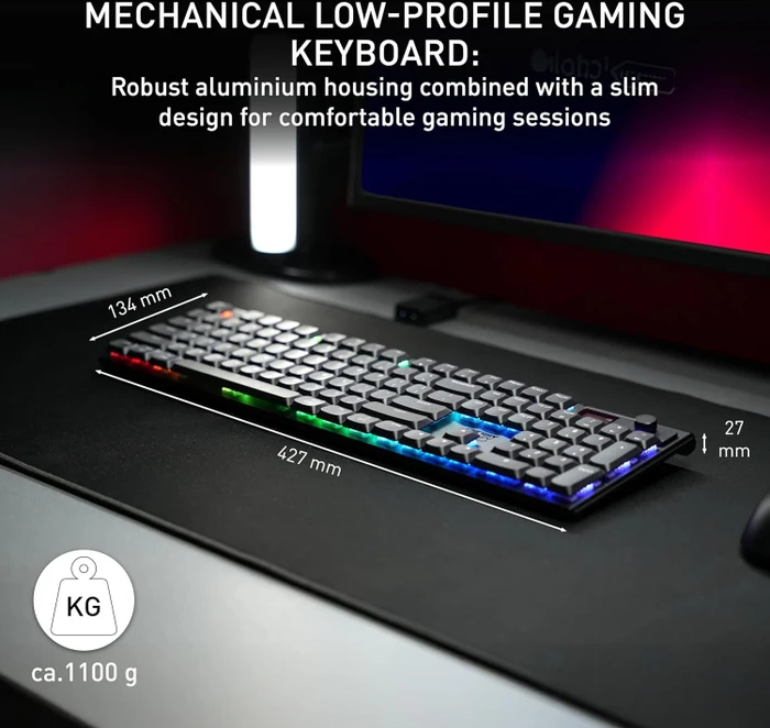 Cherry MX 10.1 Wireless, schwarz, MX LOW PROFILE 2.0 RED, USB/Bluetooth, ND