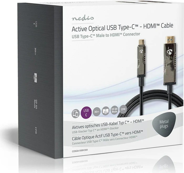 Nedis USB-C 3.1 [Stecker] auf HDMI [Stecker] 4K 60Hz Adapterkabel schwarz, 30m
