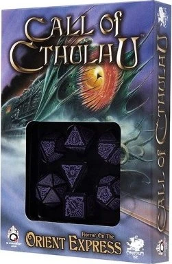 Q-Workshop Würfelset Call of Cthulhu - Horror on the Orient Express black & purple