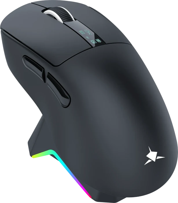 White Shark Gawain Wireless Gaming Mouse mit Ladestation, schwarz, USB/Bluetooth