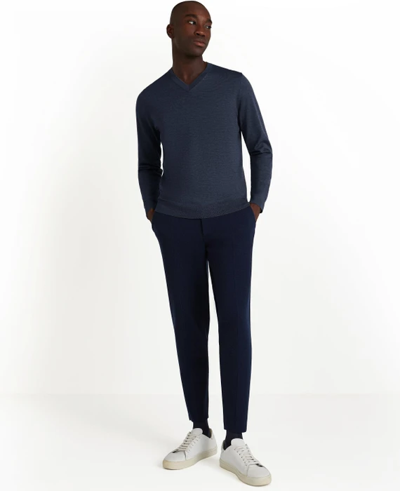 Falke Basic Apparel V-Ausschnitt Pullover space blue (Herren)