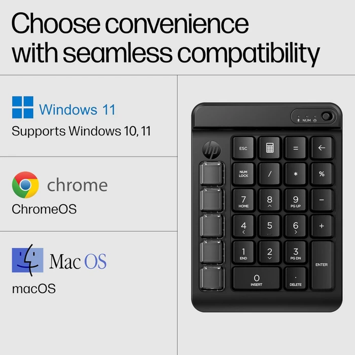 HP 430/435 Programmable Wireless Keypad, schwarz, Bluetooth