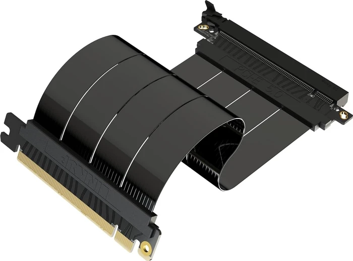 LinkUP AVA5 Riser Kabel, gerade, PCIe 5.0, 200mm, schwarz