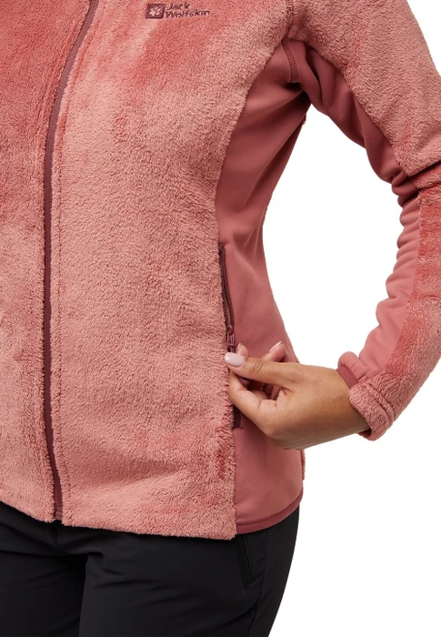 Jack Wolfskin Rotwand Hooded Full-Zip Fleece Funktionsjacke mineral red (Damen)