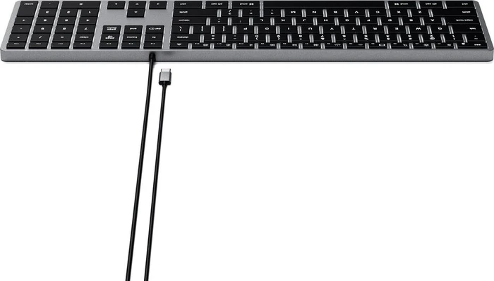 Satechi Slim W3 Wired Backlit Keyboard, -C, schwarz/grau, USB, ND