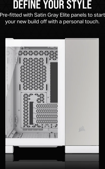 Corsair 2500X White/Satin Gray Aluminium, weiß/silber, Glasfenster