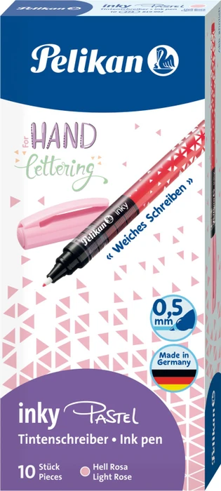 Pelikan inky Pastell Tintenroller (Mine) rosa, Rechtshänder, Faltschachtel