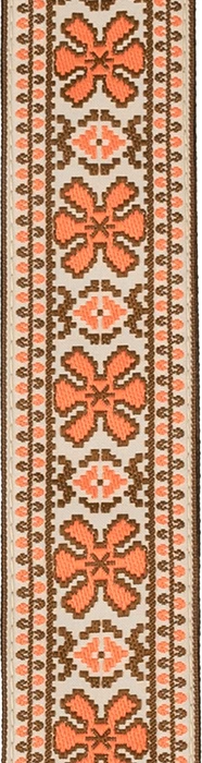 D'Addario Peace & Love Woven Guitar Strap Orange Pattern