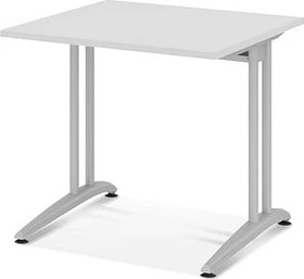 Hammerbacher Ergonomic B-Serie BS08/5 Schreibtisch 80x80cm grau/silber