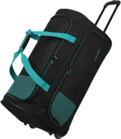 Travelite Basics Rollenreisetasche L schwarz/petrol