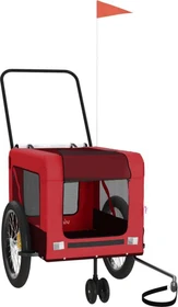 vidaXL Hunde 135x68.5cm Fahrradanhänger rot/schwarz
