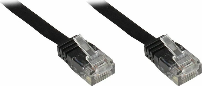 Good Connections Flach-Patchkabel, Cat6, U/UTP, RJ-45/RJ-45, 0.5m, schwarz