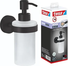 tesa Moon Black Wandseifenspender inkl. Klebelösung Glas/schwarz matt